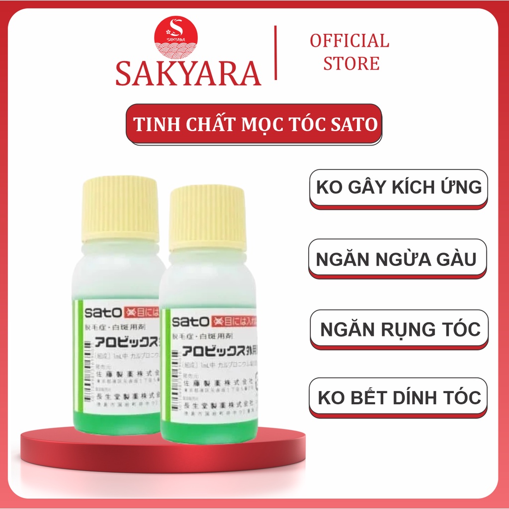 Tinh chất kích thích mọc tóc thảo dược Sato Nhật Bản 30ml kích thích mọc tóc nhanh giảm rụng tóc