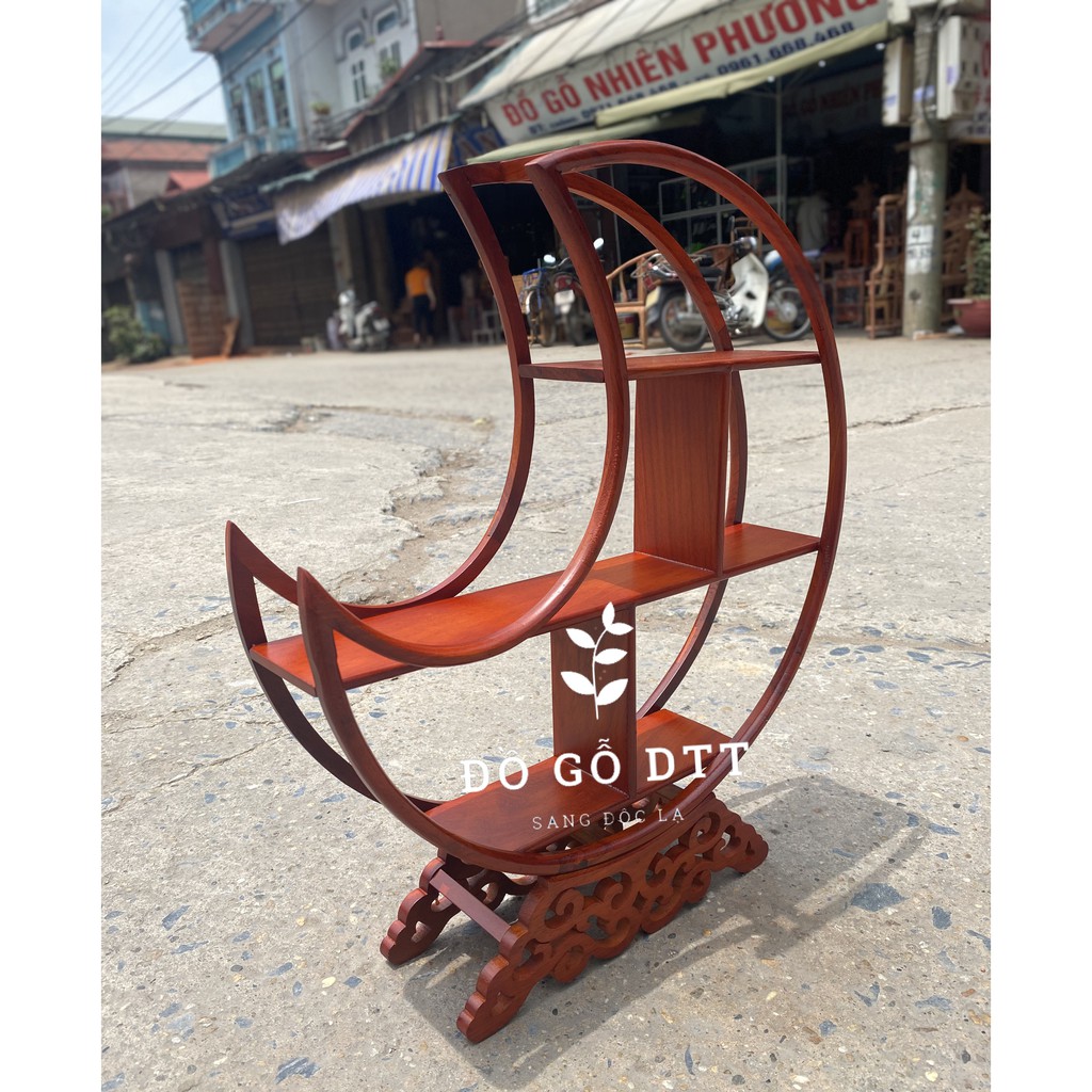 Kệ để đồ đa năng, kệ để đồ trang điểm kệ mini hình vầng trăng trang trí nhà cửa gỗ hương