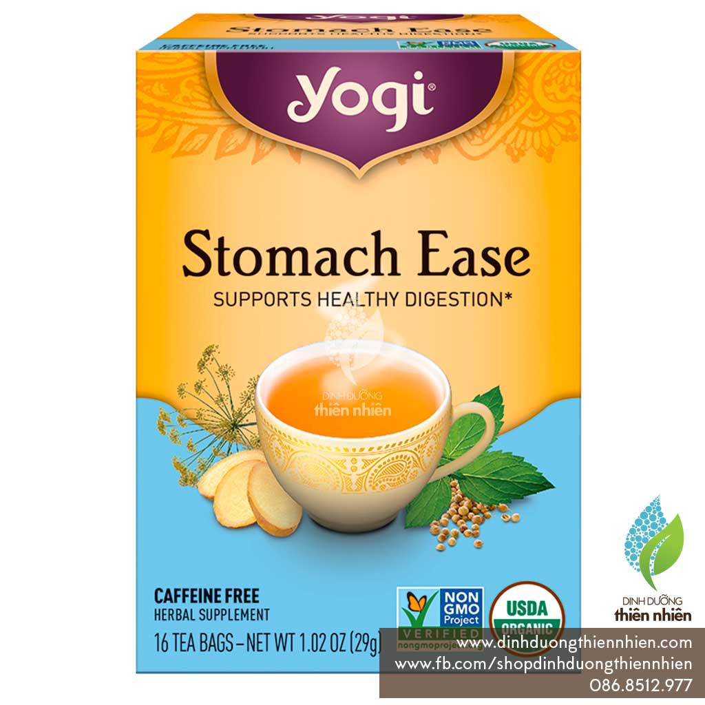Trà Hữu Cơ Yogi Stomach Ease, Hỗ Trợ Tiêu Hoá Khỏe Mạnh