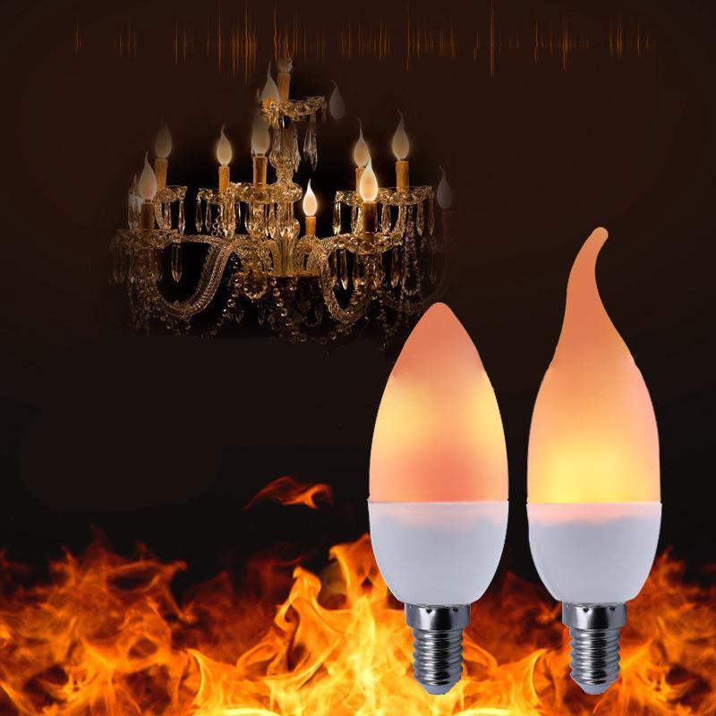 Đèn LED E12 bóng hình ngọn lửa trang trí giáng sinh
