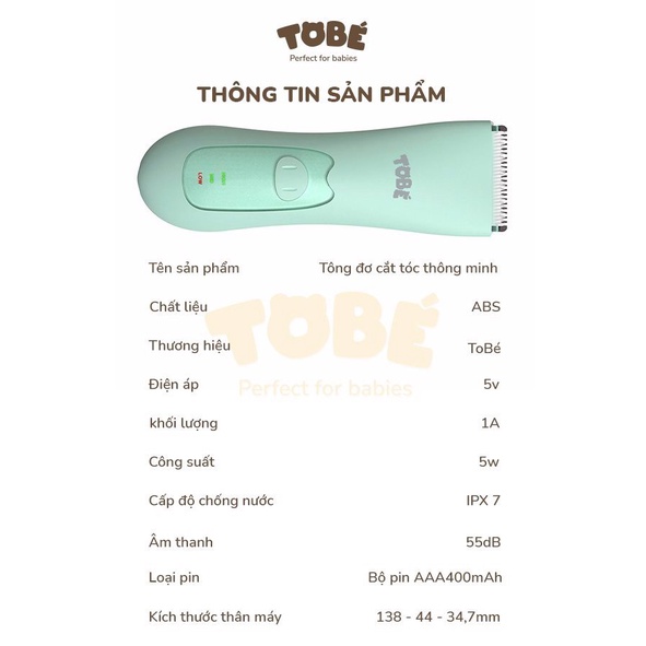 Tông đơ cắt tóc ICLIP chính hãng Tobé sạc pin kèm phụ kiện