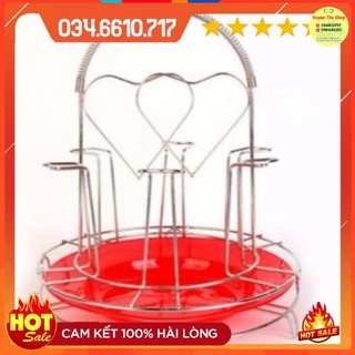 Kệ úp cốc bằng inox có khay hứng nước cao cấp