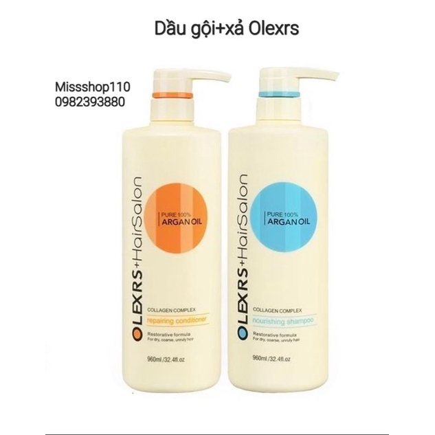 Dầu Gội- Xả Olexrs Argan Oil Collagen Hair Salon 960ml 500ML chính hãng
