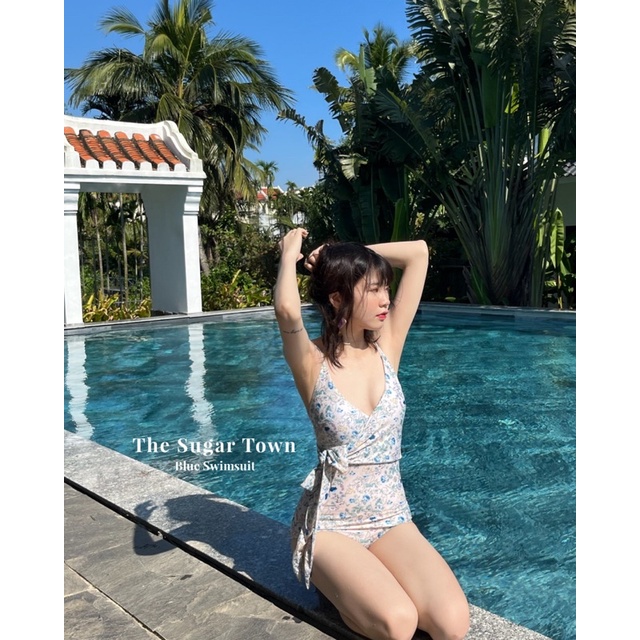 Đồ bơi hoa nhí xanh Blue Swimsuit by Sugartown