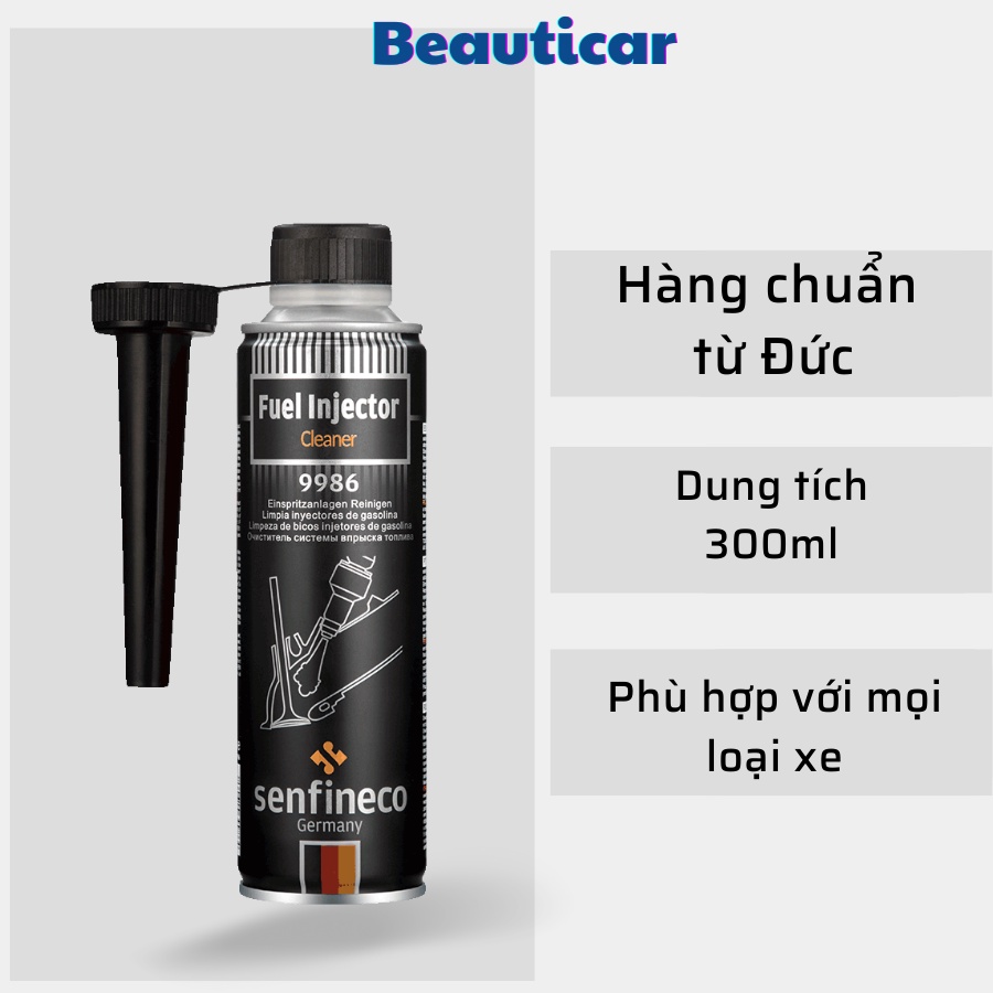 Vệ sinh buồng đốt kim phun ô tô SENFINECO từ Đức, phụ gia làm sạch cặn bẩn cặn chì tích tụ dung tích 300ml