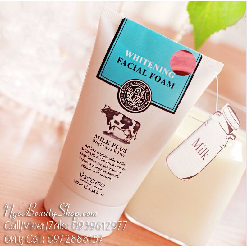 Sữa rửa mặt Beauty Buffet Scentio Milk Plus Whitening Facial Foam Q10