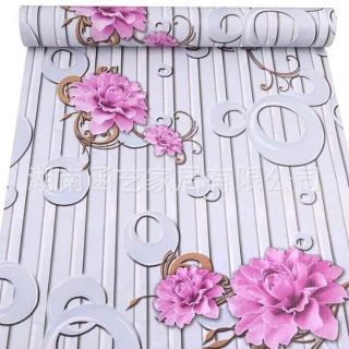 [FREE_SHIP] 10M Giấy dán tường hoa mẫu đơn tím - 10m decal dán tường mẫu đơn tím có keo sẵn