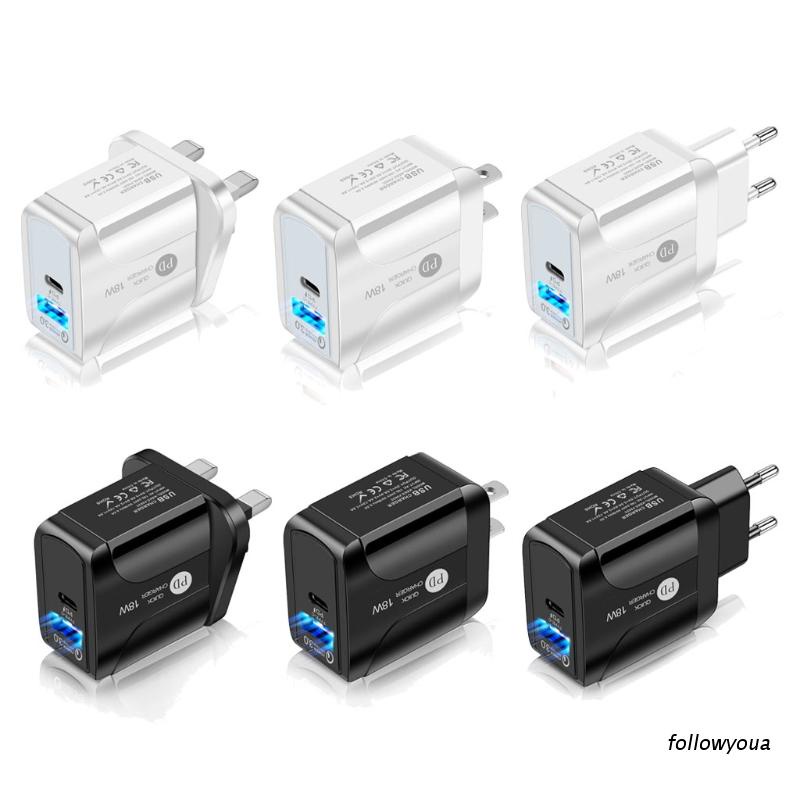 Củ sạc nhanh 18W PD USB QC3.0 dành cho điện thoại