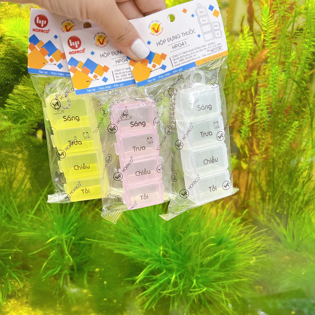 Hộp chia thuốc theo ngày 4 ngăn an toàn tiện lợi - Hộp chia thuốc 4 ngăn Hofaco