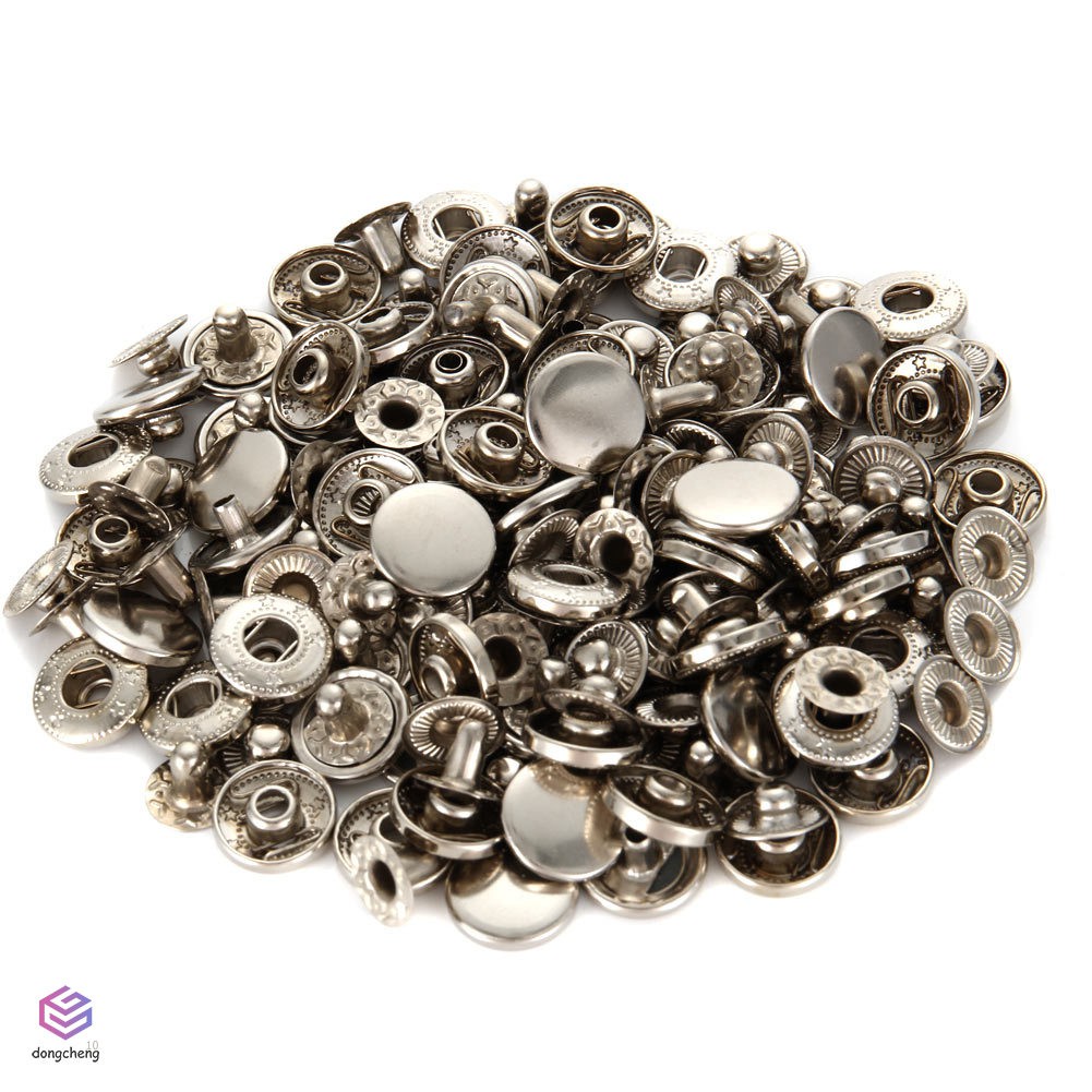 Set 40 Nút Kim Loại 12.5mm Kèm 4 Nút Bấm Chuyên Dụng Cho Quần Áo