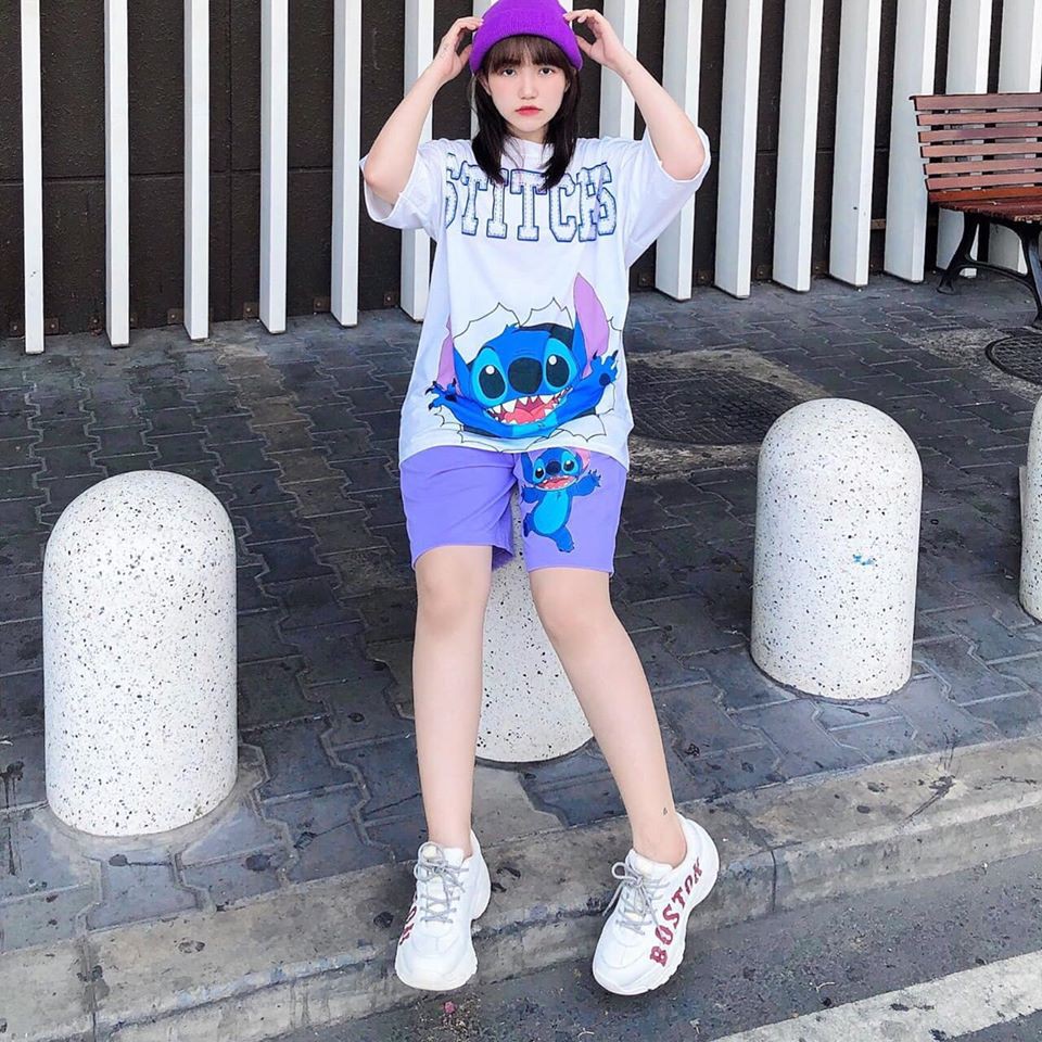 [Mã FAMAYWA giảm 10K đơn 50K] Set bộ quần áo nữ Unisex Stitch Open, set đồ Unisex form rộng Molly Fashion