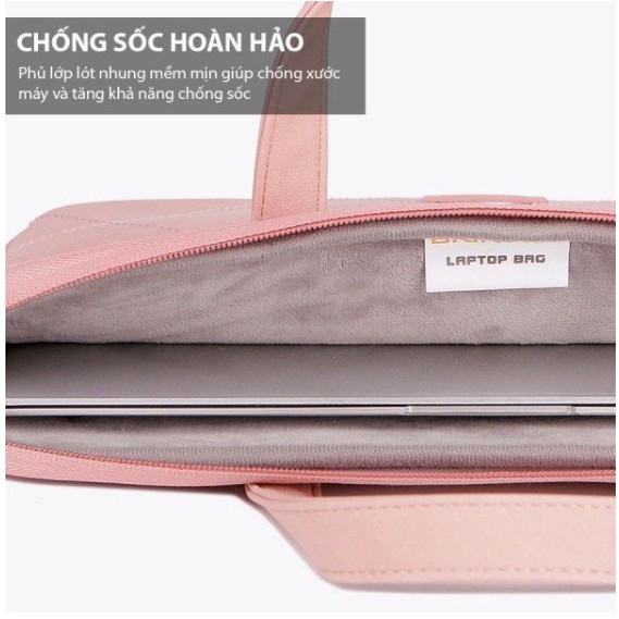 Túi Xách Laptop/Macbook Brinch Kèm Túi Sạc + Gấu Nhỏ (T018)