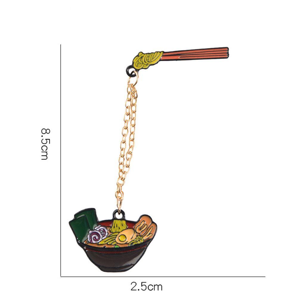 QQMALL Huy Hiệu Cài Áo Hình Mì Tonkotsu Ramen Hoạt Hình Tráng Men Bằng Hợp Kim Trang Trí Túi Xách Nữ