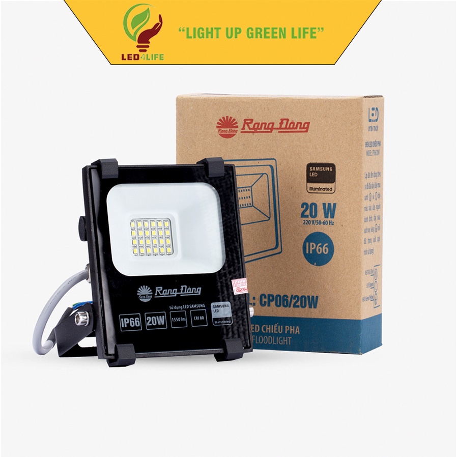 Đèn Pha LED Rạng Đông 10W 20W 30W 50W IP65, Chống Bụi, Chống Nước,Chiếu sáng ngoài trời, Model: CP06 10W 20W 30W 50W