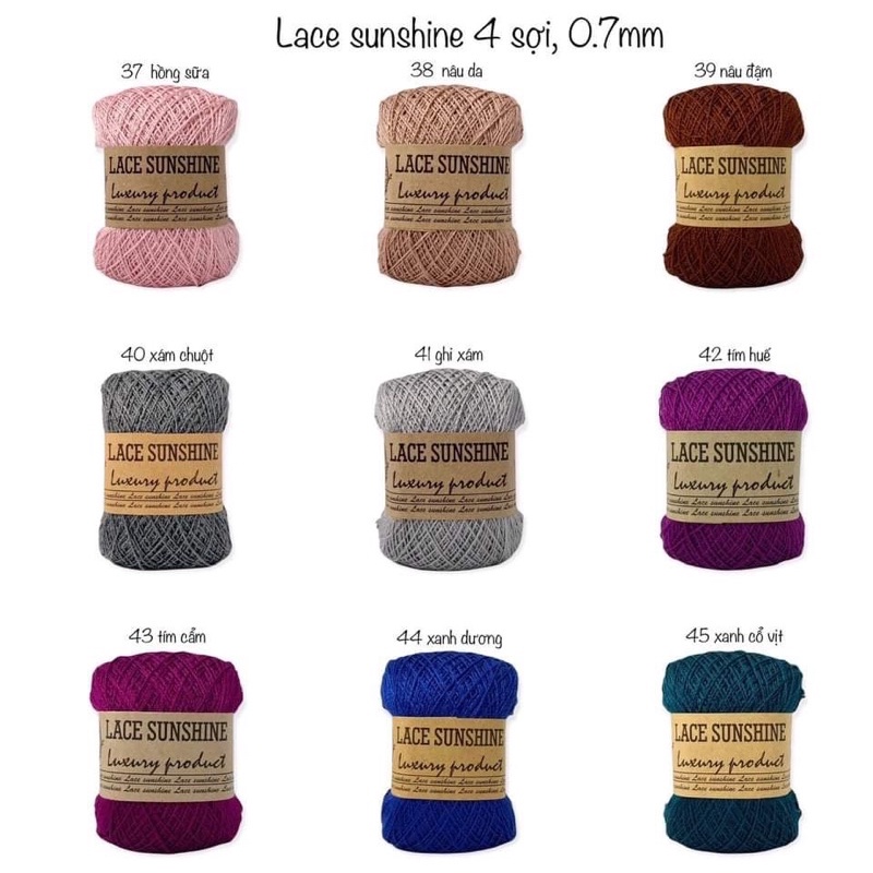 Sợi Lace Sunshine 4 sợi - 0.6mm