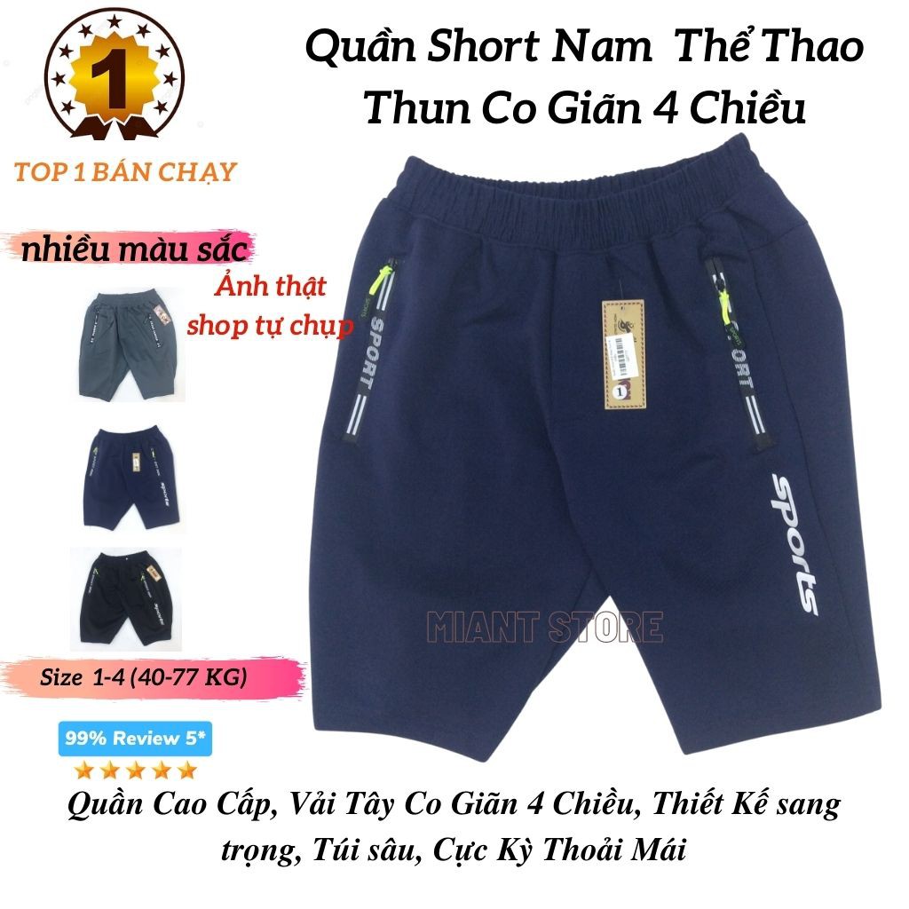 Quần Short Nam Thể Thao Co Giãn 4 Chiều Chất Liệu Thun Lạnh