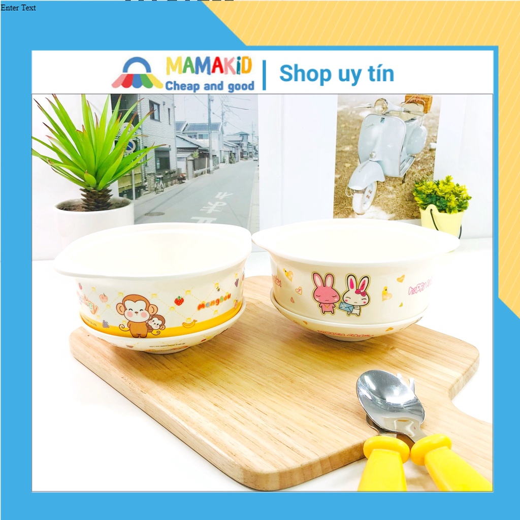 Bát ăn dặm cho bé, bát thìa ăn dặm GB Baby nhựa phíp cao cấp  hình khỉ con , thỏ ngộ nghĩnh