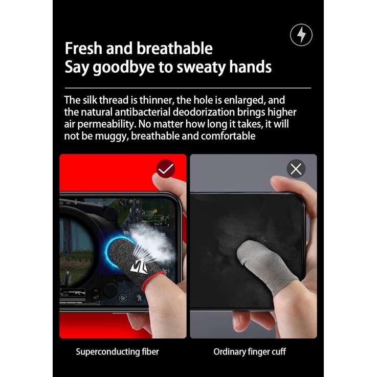 Gaming Finger Sleeve Gamers Sweatproof Breathable Fingertips Gloves For PUBG Mobile Games Anti-slip Fingertip Cover