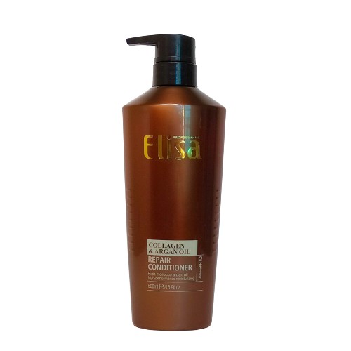 Bộ Dầu Gội Xả Elisa Argan Collagen phục hồi mềm mượt 500ml