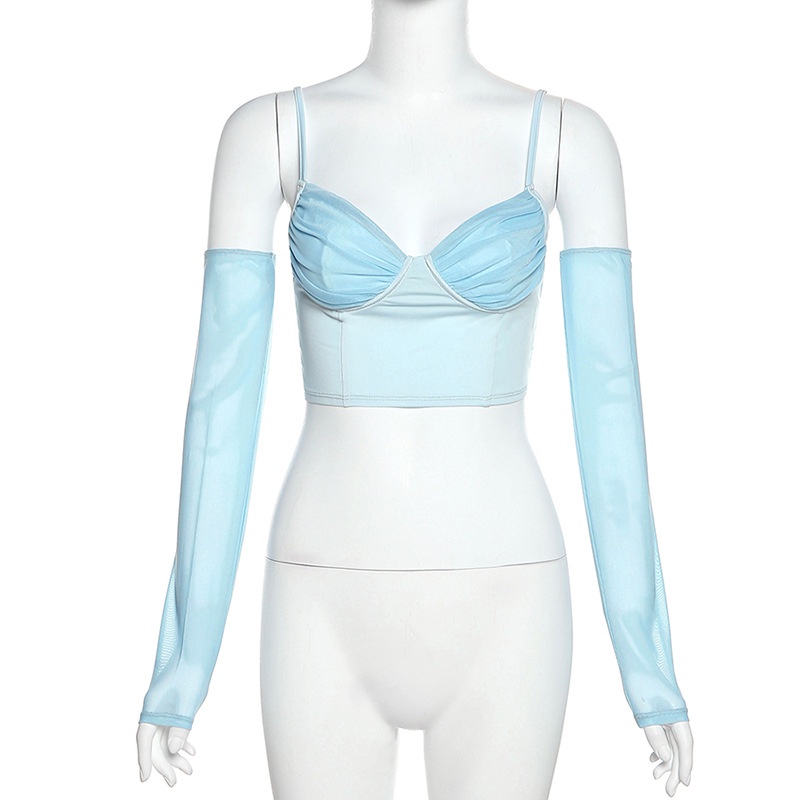 DUNEA Áo Thun Crop Top Nữ Cổ Chữ V Tay Lửng DUNEA