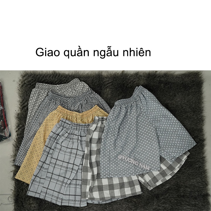 Quần đùi nam caro mặc nhà cotton ống rộng may kỹ lưỡng VN85B