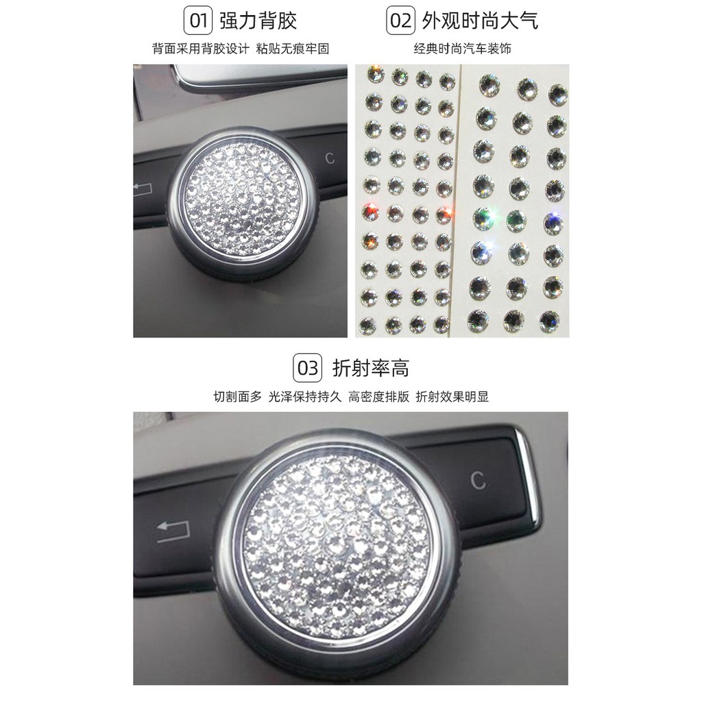 Nhãn dán hạt kim cương trang trí móng/trang sức/vô lăng xe hơi đa năng