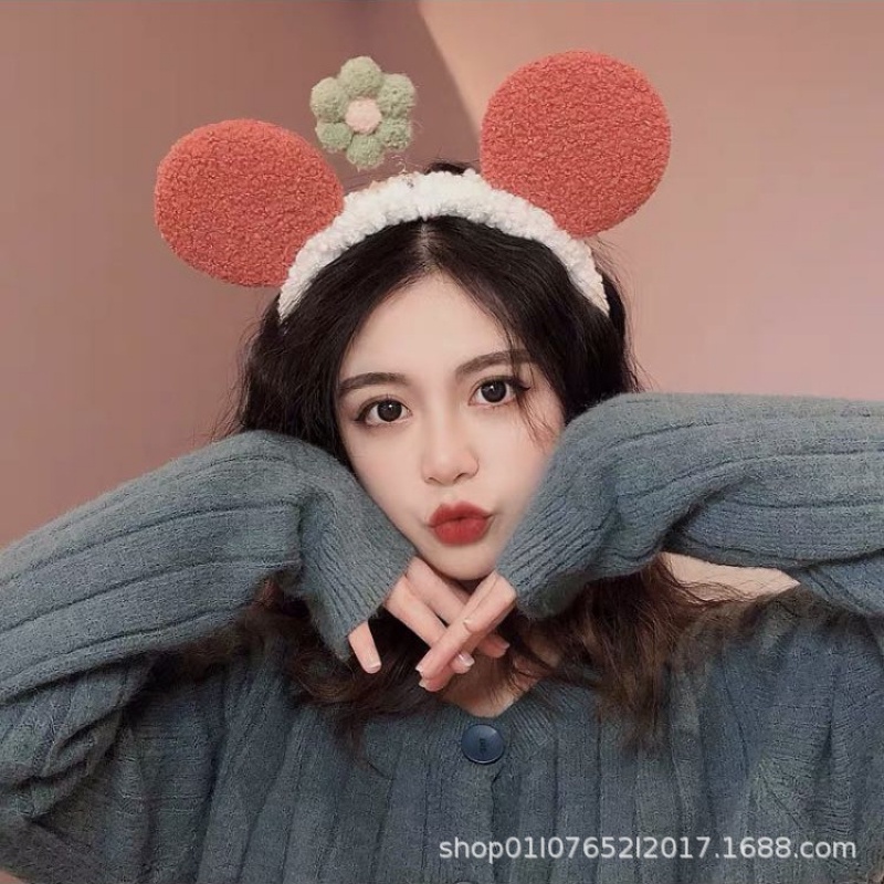 Băng Đô Cài Tóc Chống Trượt Thiết Kế Tai To Dễ Thương