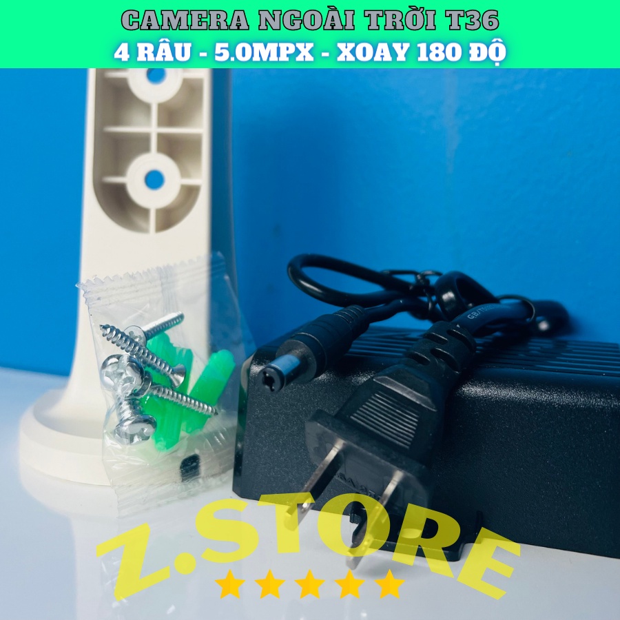 Camera yoesee.ngoài trời 4 râu, 36 đèn,xoay ,đàm thoại 2 chiều - Camrera yoesee 5.0 Mpx ban đêm có màu mã thân xoay