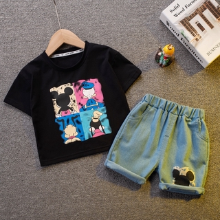 Set áo tay ngắn + quần đùi họa tiết DONALD DUCK thời trang mùa hè xinh xắn dành cho bé