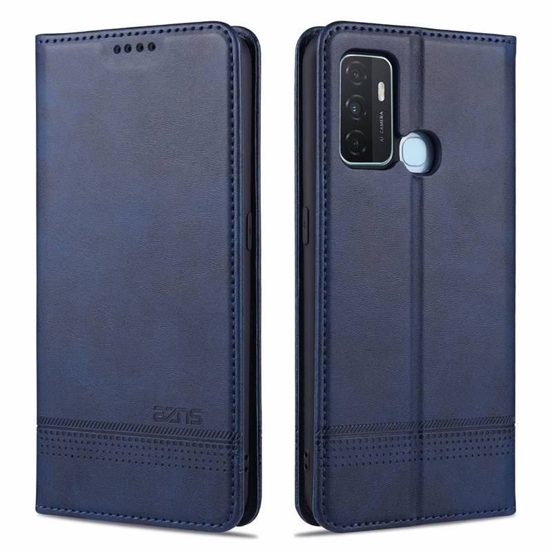 Ốp điện thoại OPPO A53 2020 Flip Hấp phụ từ tính Ví da PU Vỏ điện thoại OPPO A53 2020 OPPOA53 Vỏ đứn