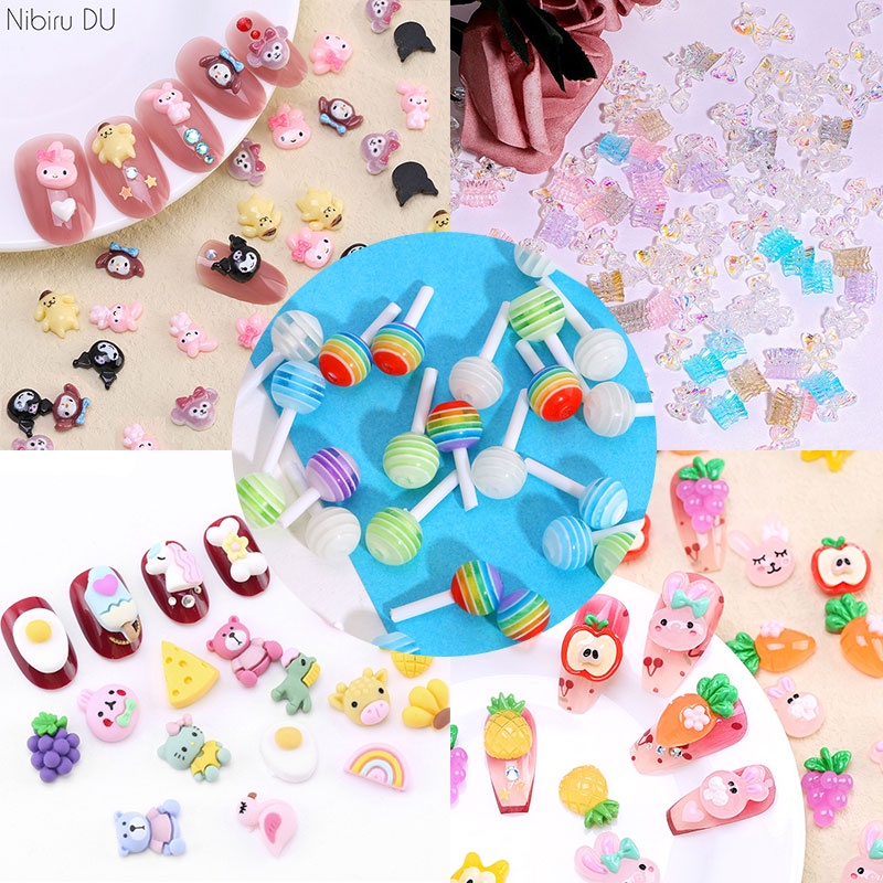 Phụ Kiện Trang Trí Móng Tay Nhiều Kiểu Dáng Bằng Nhựa Resin Diy