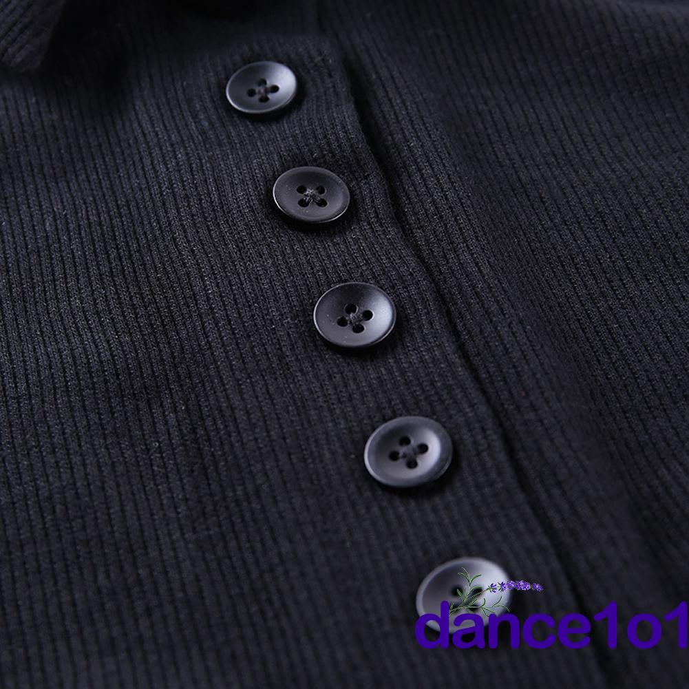 Áo lửng 3 lỗ cổ V dáng ôm 1 màu thời trang cho nữ