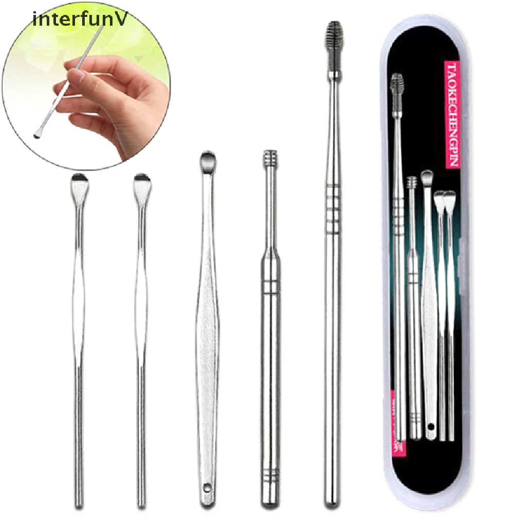 Bộ 5 Dụng Cụ Lấy Ráy Tai Bằng Thép Không Gỉ Tiện Dụng