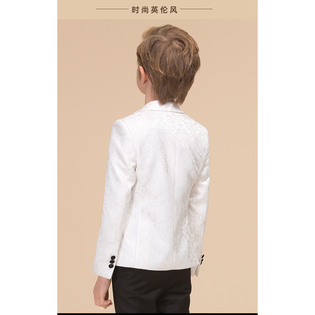 Bộ Suit Trắng Đen Cho Bé Trai - Yay
