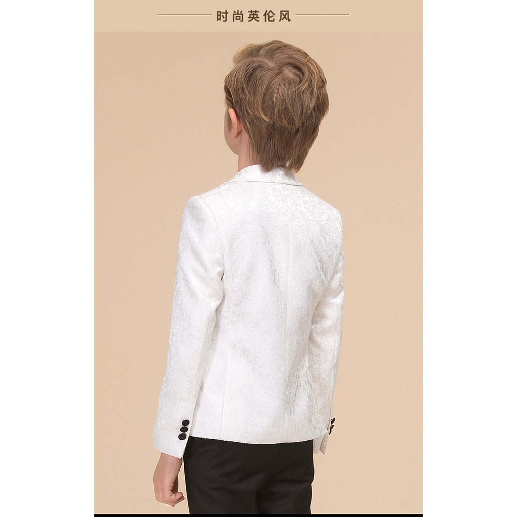 Bộ Vest - Bộ suit trắng đen cho bé trai - VEST SUIT NXS1060B | WHITE BLACK