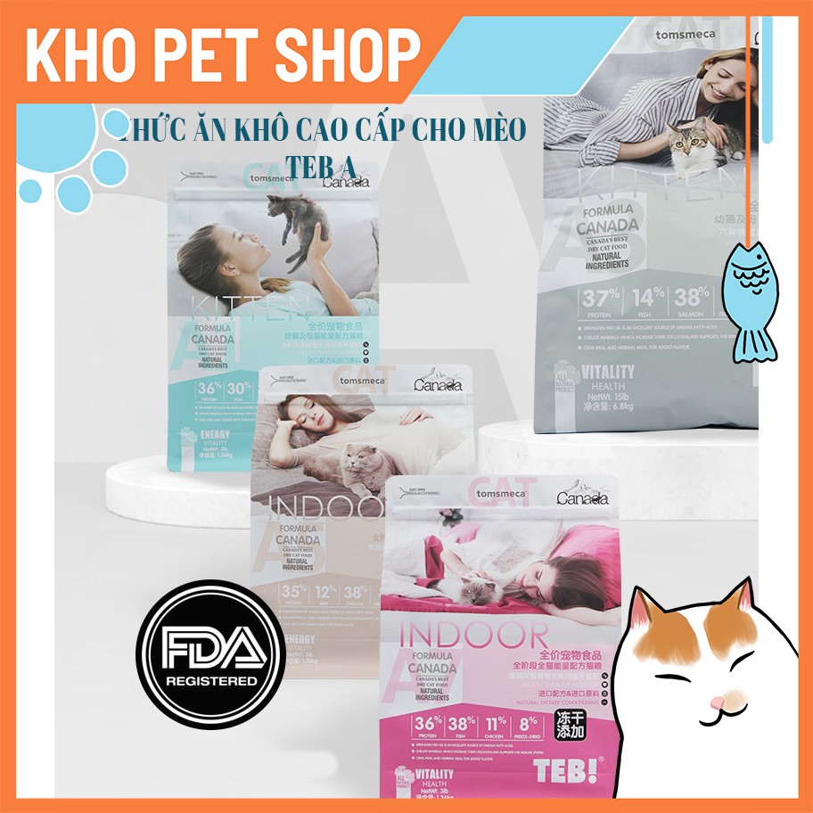 (Tải 6.8kg) Thức ăn khô cao cấp cho mèo Teb A 6.8 kg