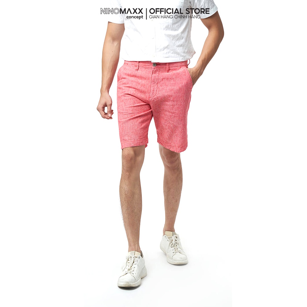 Ninomaxx Quần short Linen thời trang nam lửng 2201002