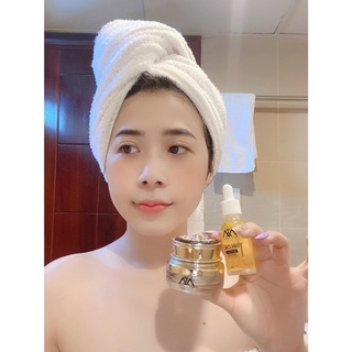 Combo kem face cá hồi và serum ampoule saffron