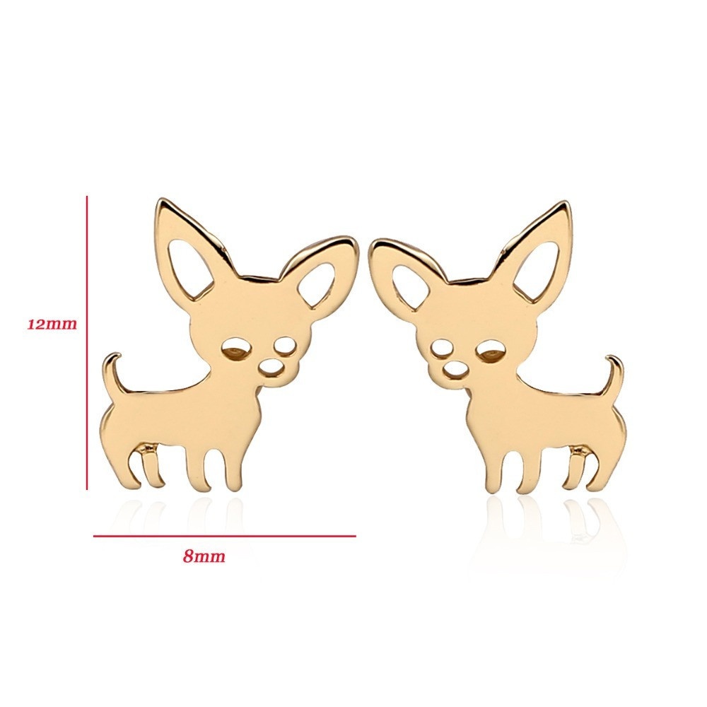 Bông Tai Inox Hình Chihuahua Dễ Thương