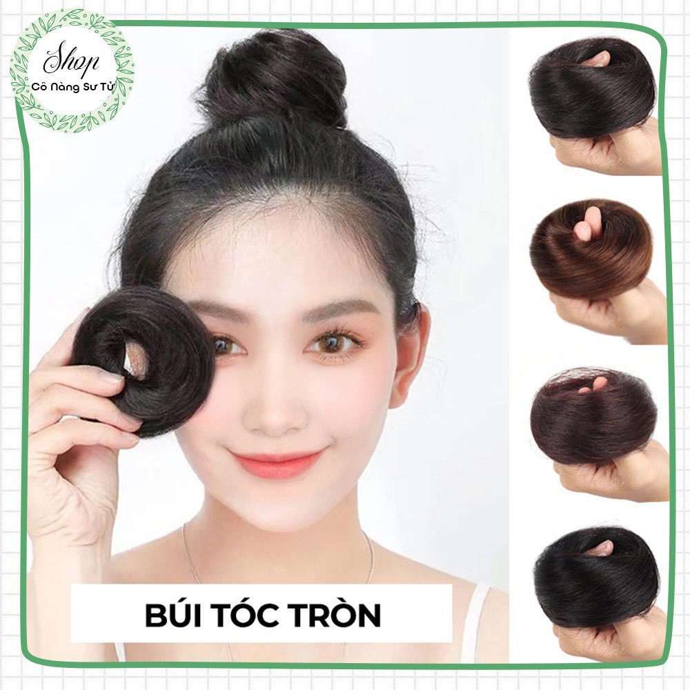 Tóc giả nữ Búi rối mini cột chun siêu nhẹ, búi tròn ngoài tóc thật - Trẻ trung năng động - Cô nàng sư tử