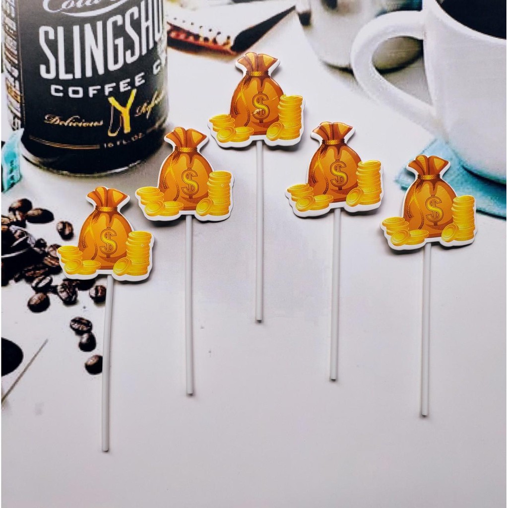 topper cắm bánh [FREESHIP] Set cắm túi tiền