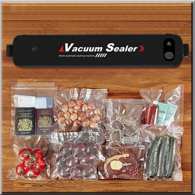 máy ép chân không thực phẩm, Máy hút chân không thực phẩm kiêm hàn miệng túi Vacuum Sealer thế hệ mới 2021 - TẶNG TÚI