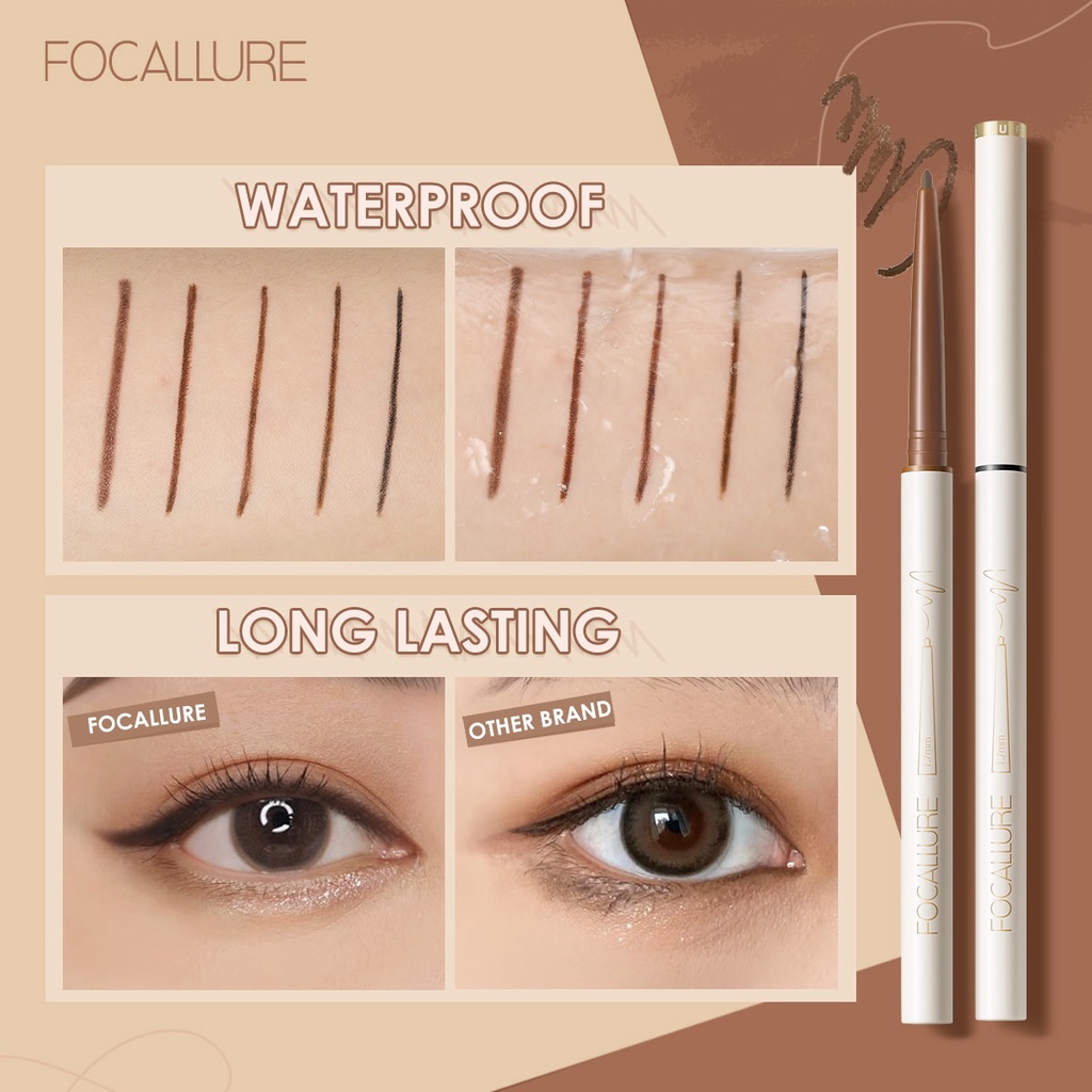 Bút Kẻ Mắt Dạng Gel Focallure 1.7mm Chống Thấm Nước Lâu Trôi Dễ Sử Dụng
