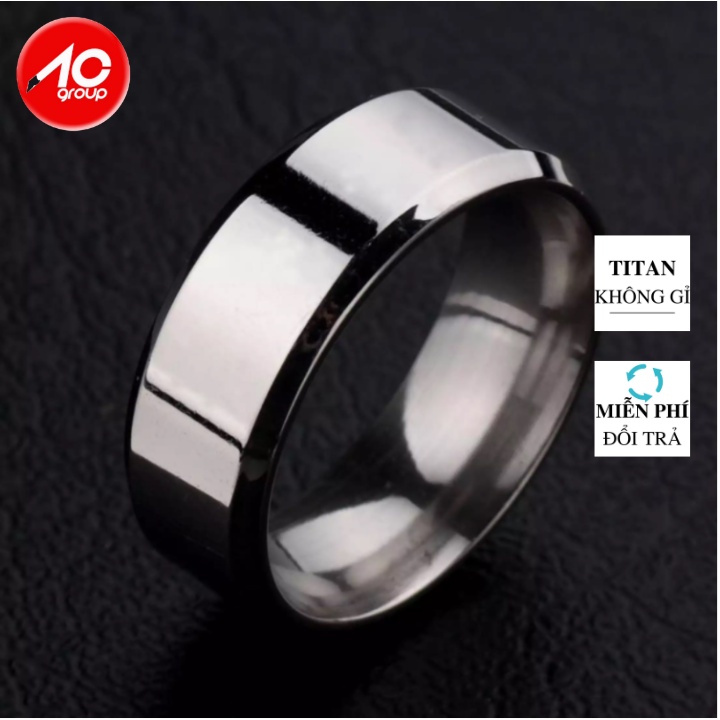Nhẫn Trơn Nam Thép Titan Không Gỉ. Nhẫn Thời Trang Nam Basic. Nhẫn unisex 2 màu đen trắng