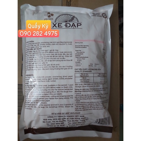 Bột trộn sẵn bánh bao xe đạp 1kg