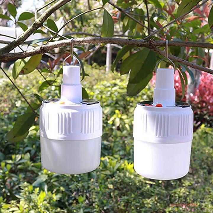 Bóng đèn Led sạc tích điện năng lượng mặt trời 100W, 5 chế độ sáng, chống nước IP65, có điều khiển từ xa và cap sạc điện