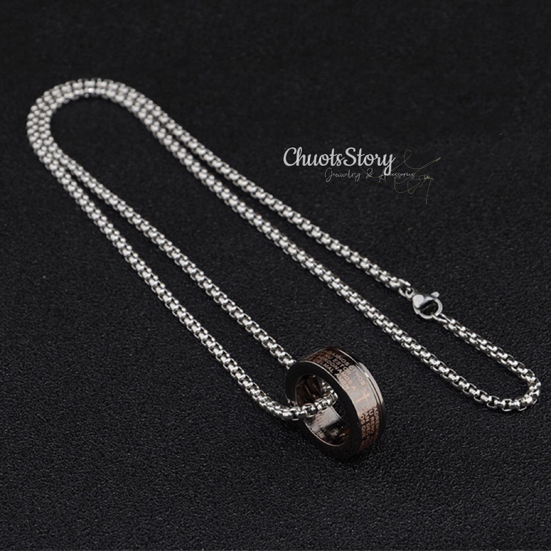 Vòng cổ titan unisex nhẫn chữ cái, dây chuyền nam nữ cá tính không gỉ - VCU0034 - ChuotsStory