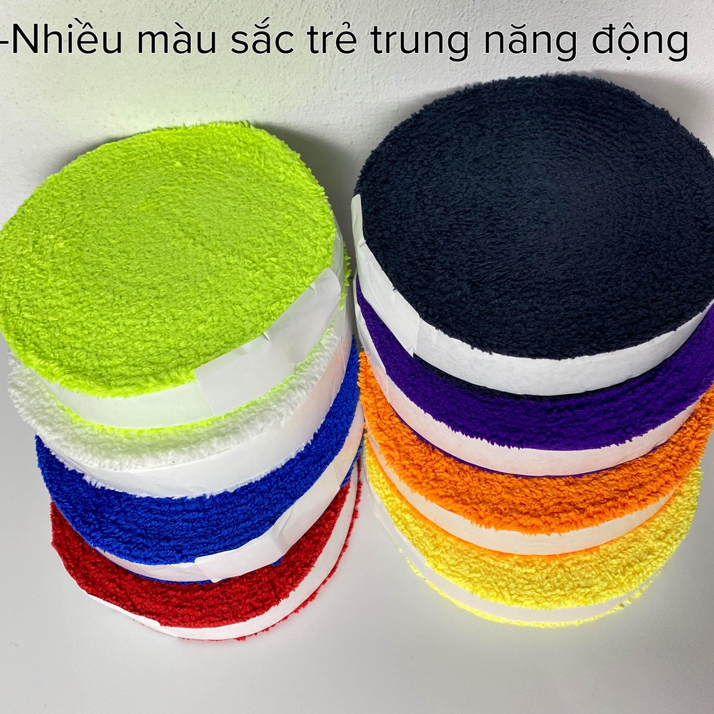 Quân cán vợt cầu lông vải, quấn cán vợt vải 5M êm tay thấm mồ hôi chất lượng cao giá rẻ