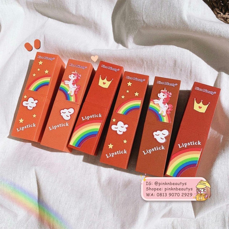 (Hàng Mới Về) Son Môi Trang Điểm Màu Cầu Vồng Kỳ Lân