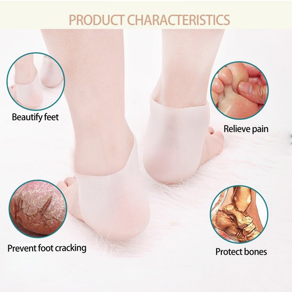 Cặp vỏ bọc gót chân bằng silicone gel dưỡng ẩm chống nứt nẻ tiện lợi